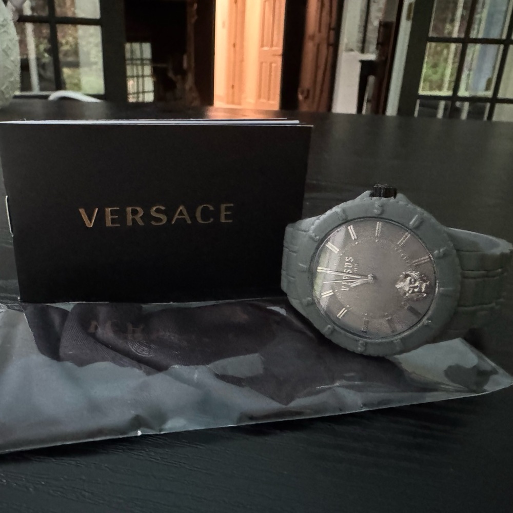 Versace Gray Minimalist Watch